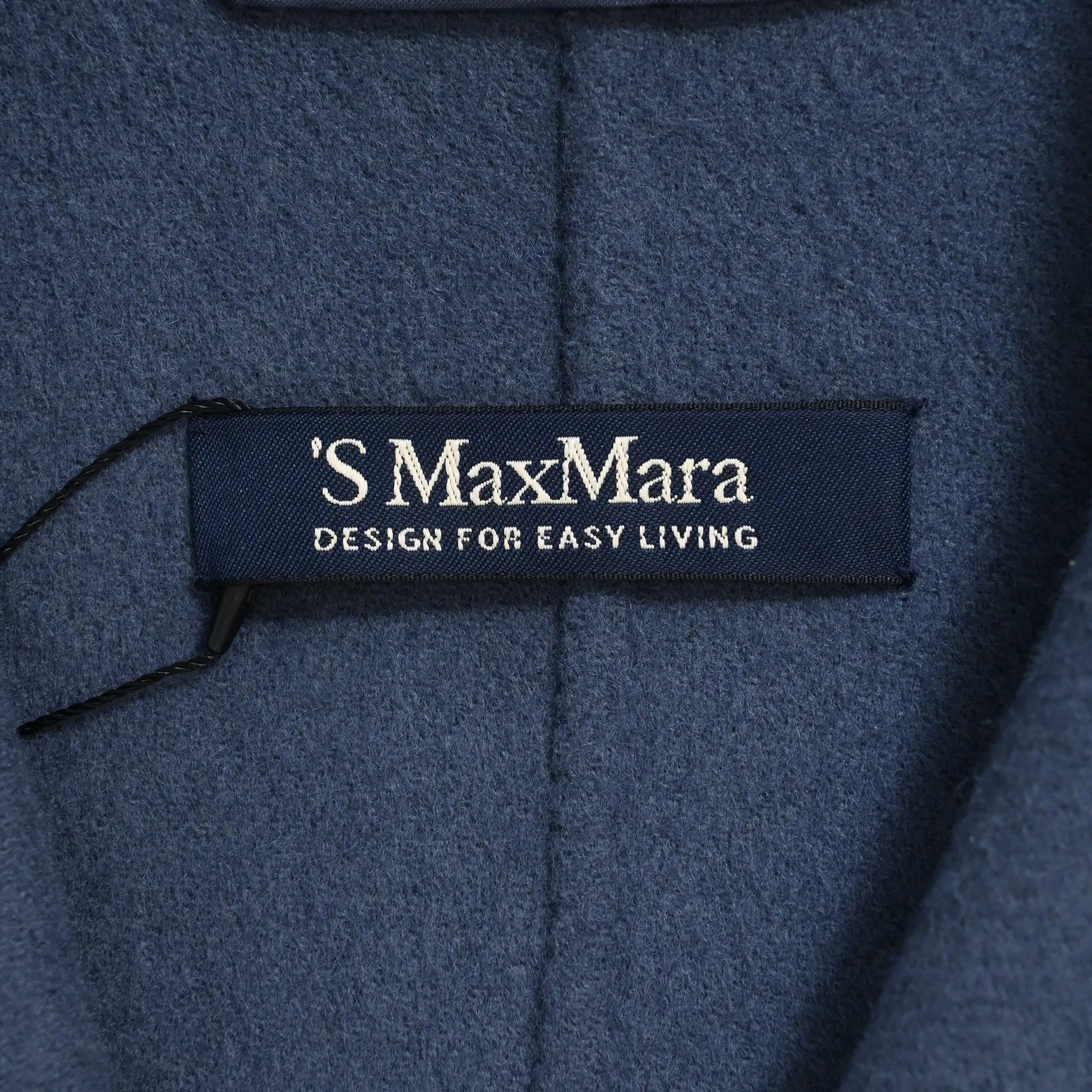 'S Max Mara Single-Breasted Coat in Blue Wool