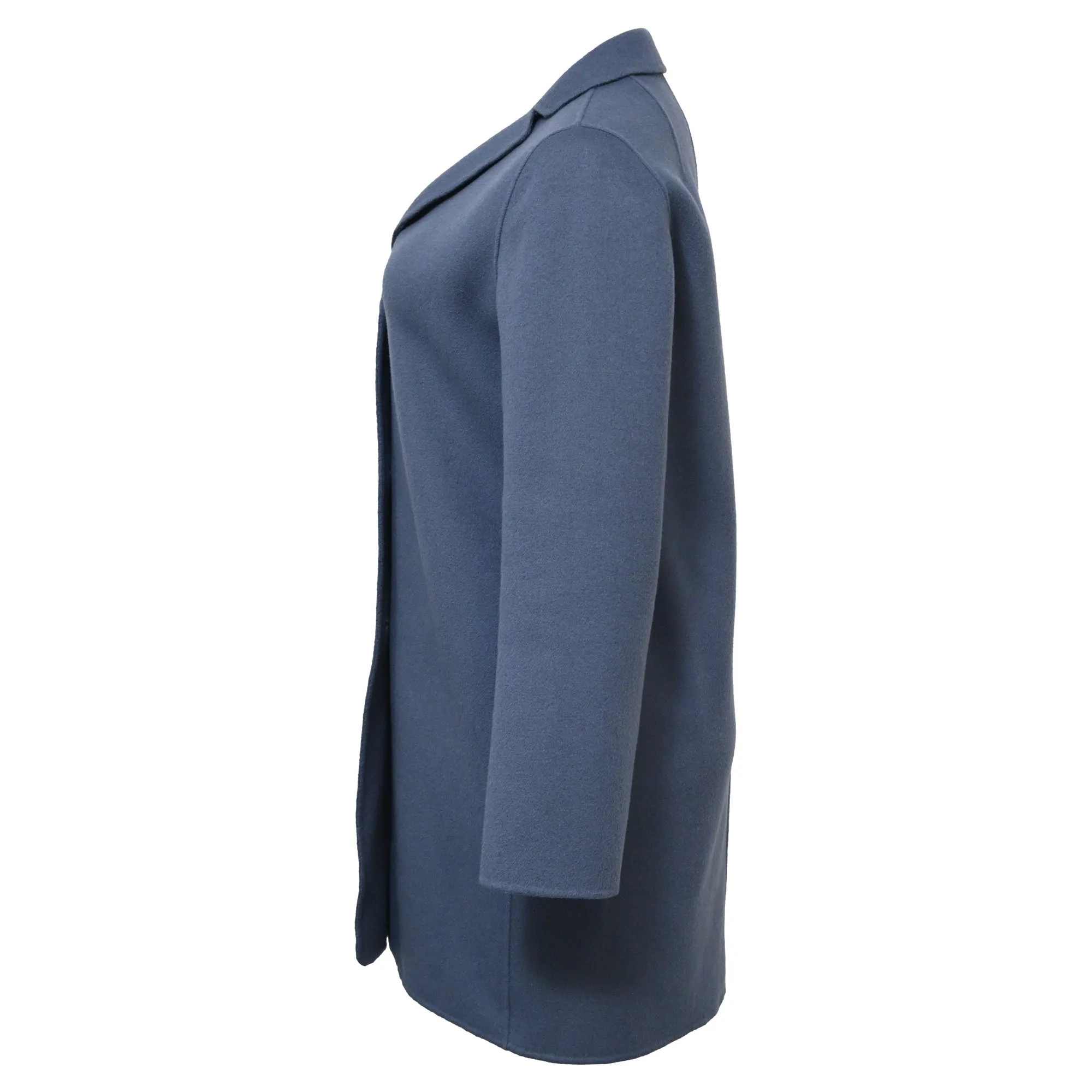 'S Max Mara Single-Breasted Coat in Blue Wool