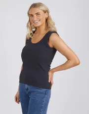 Sadie Rib Tank Coal