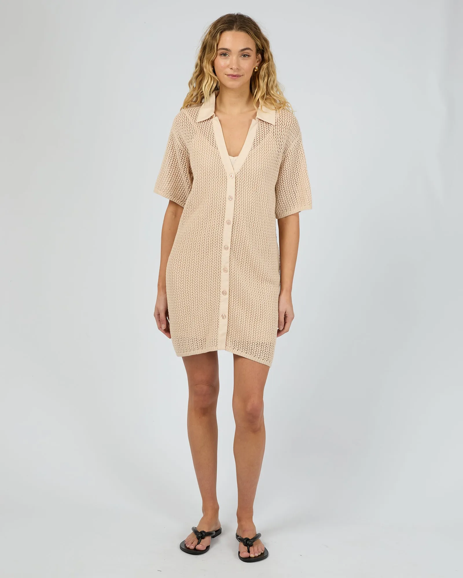 Sadie Shirt Mini Dress Natural