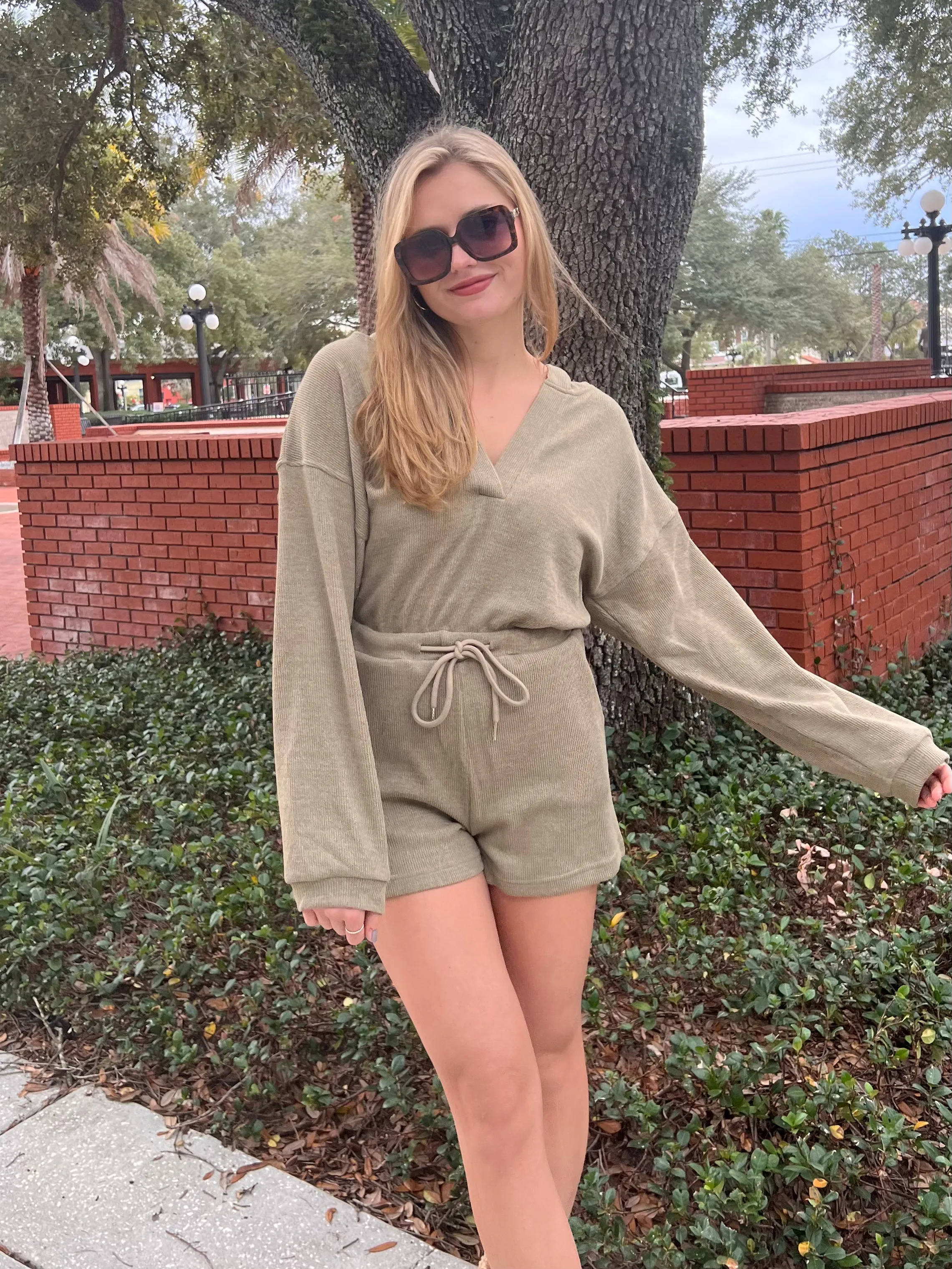 SAYLOR ROMPER IN OLIVE