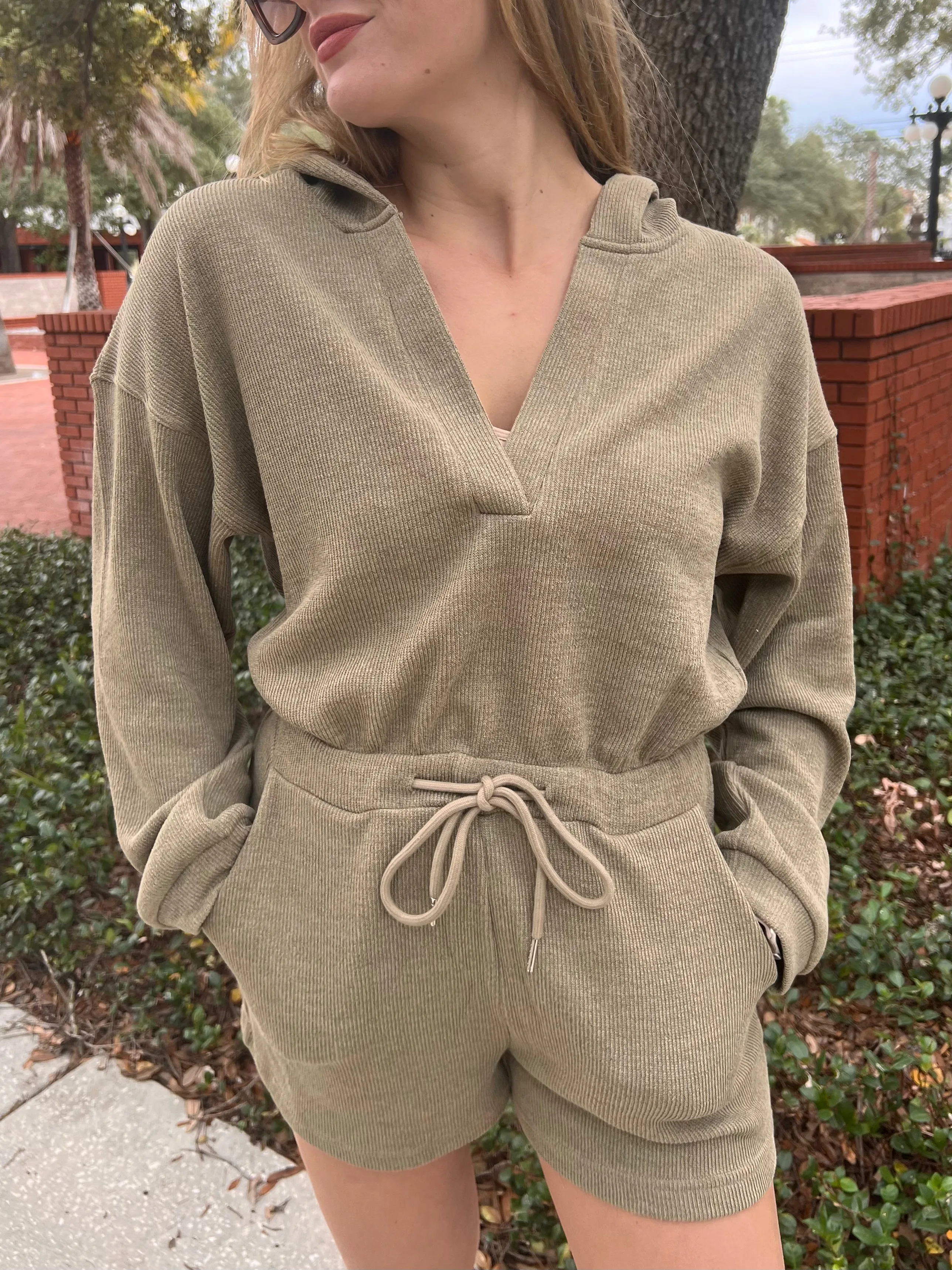 SAYLOR ROMPER IN OLIVE