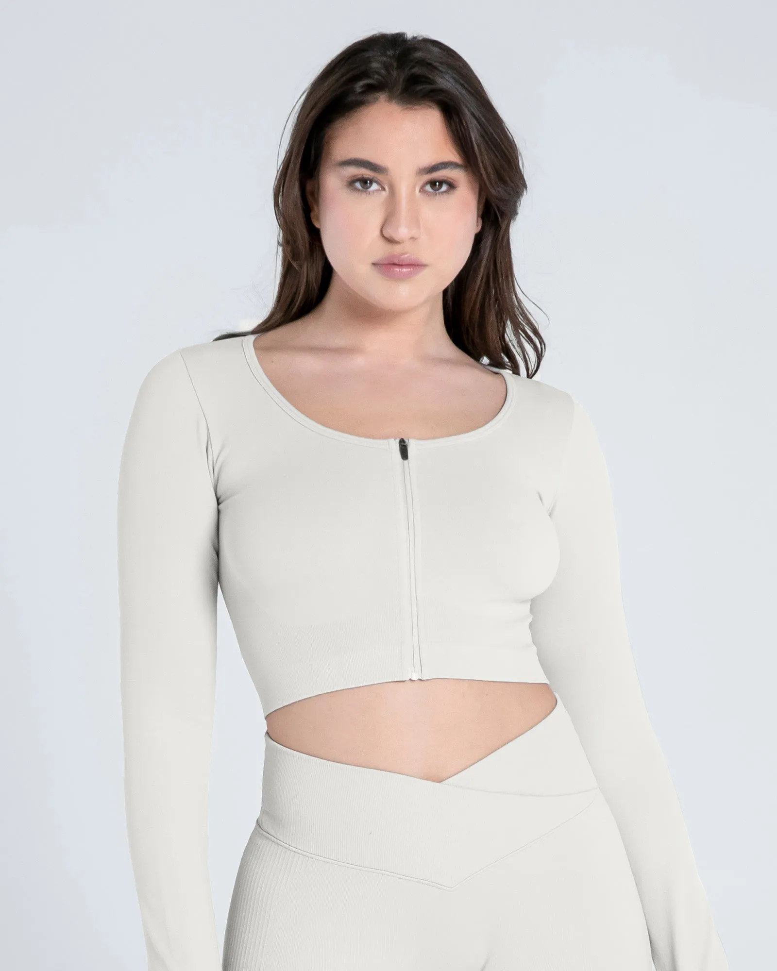 Seamless Zip-Up Sports Top