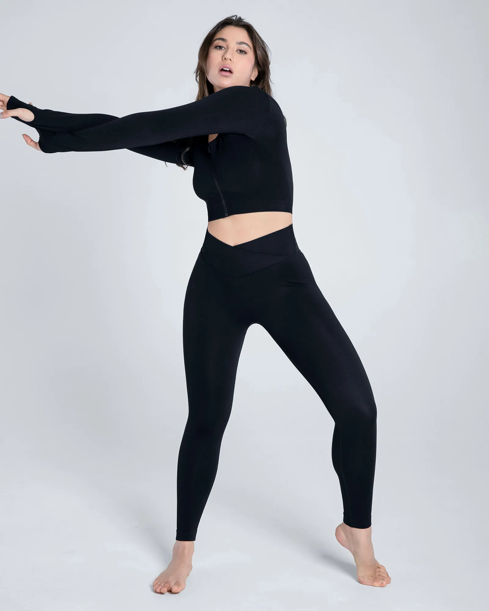 Seamless Zip-Up Sports Top