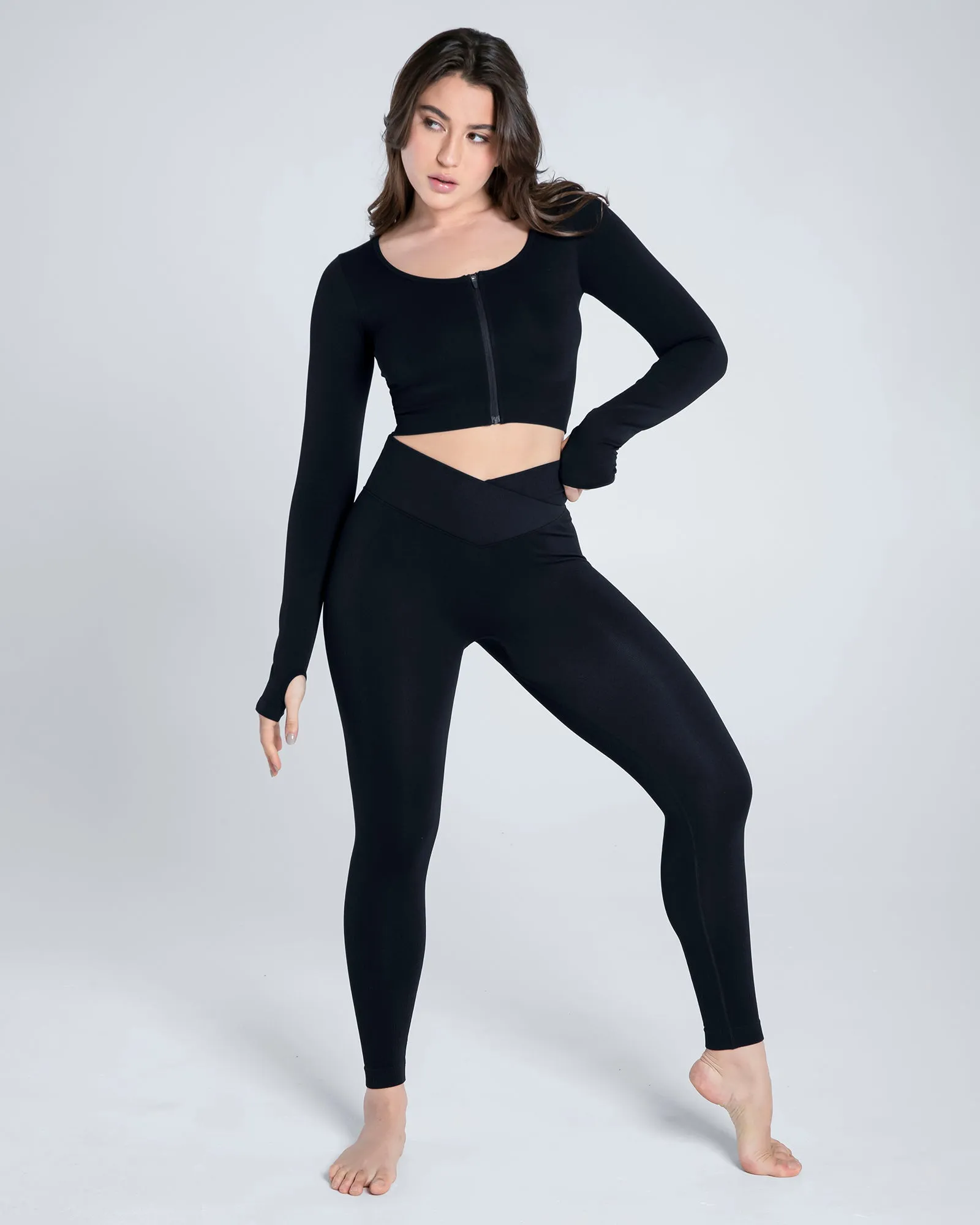 Seamless Zip-Up Sports Top