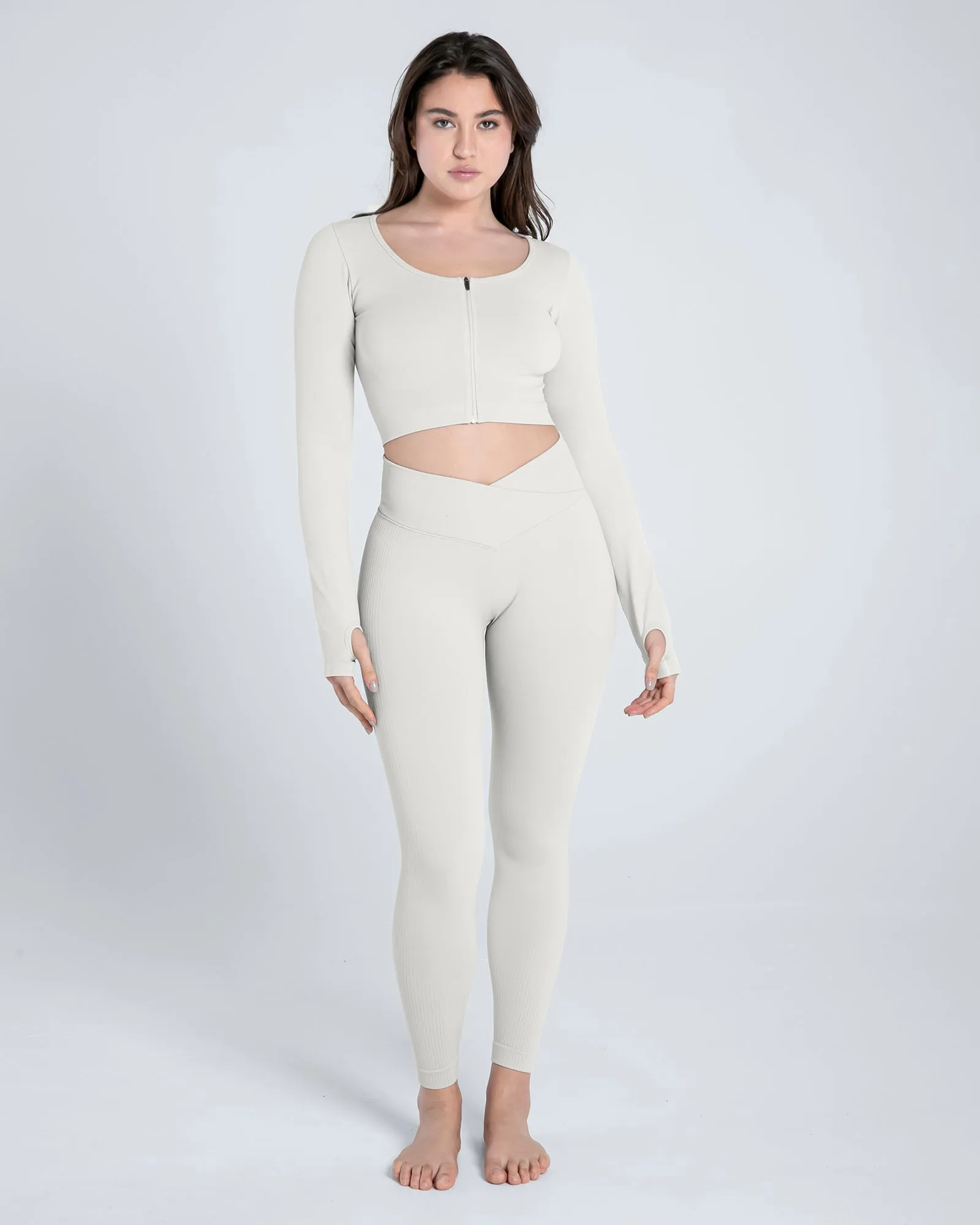 Seamless Zip-Up Sports Top