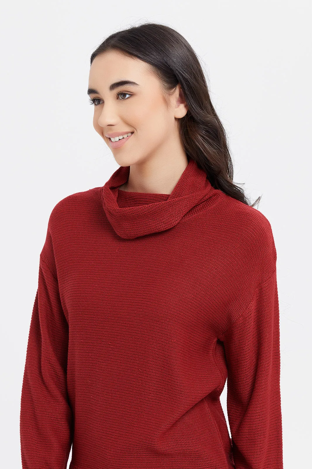 Senior Girls Burgundy Turtleneck Pullover