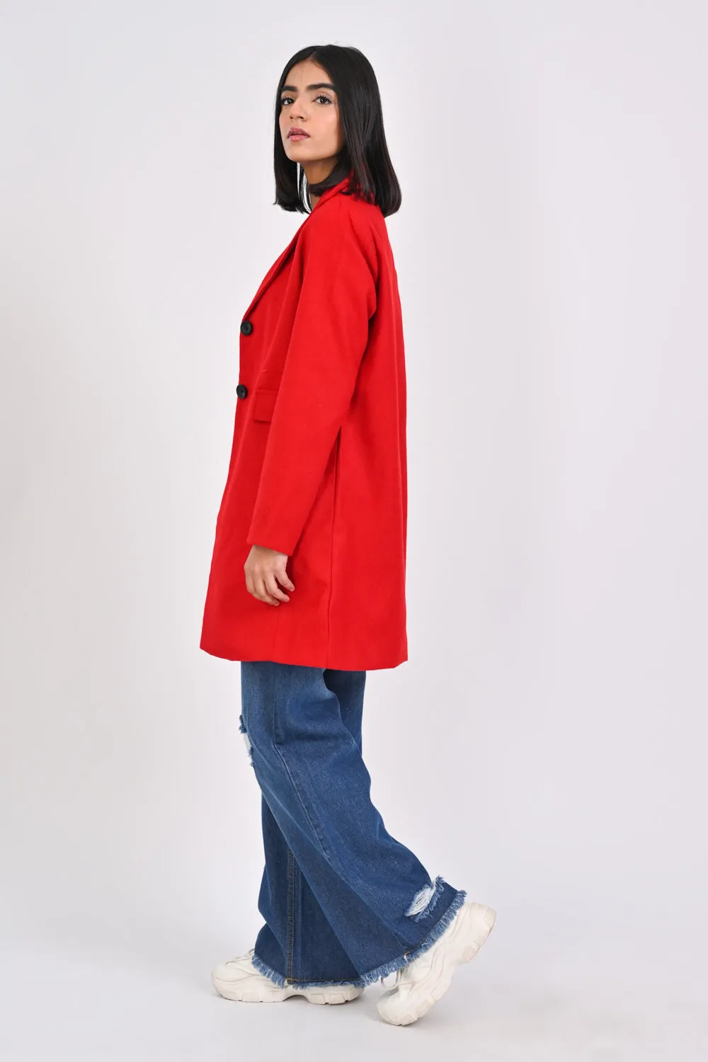 SHORT COAT WITH FLAP POCKET DETAIL