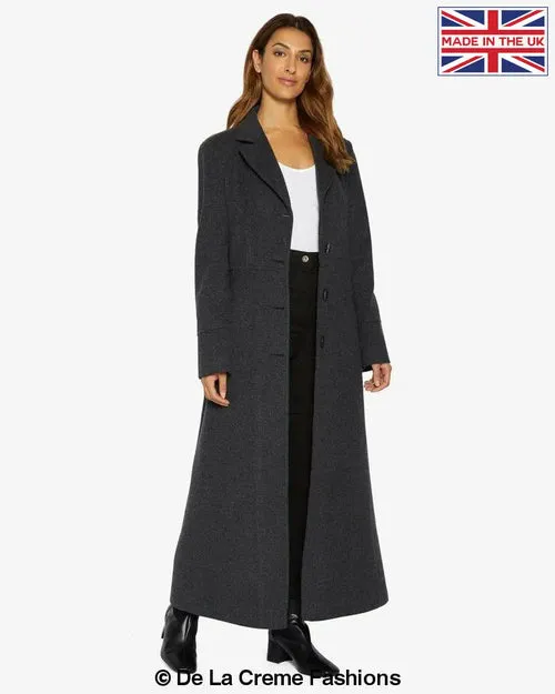 Slim Fit Wool Blend Longline Maxi Coat (1816)