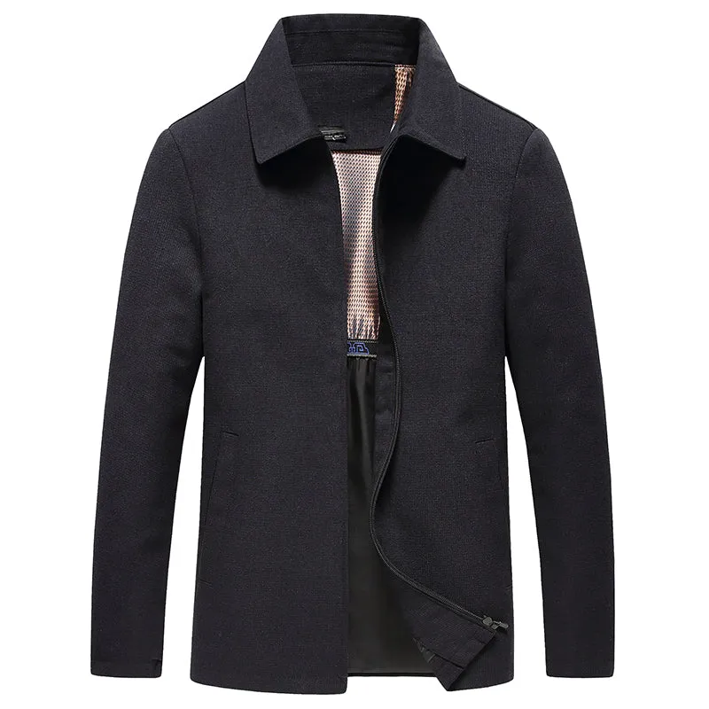 Solid Polyester Dark Color Men's Jacket