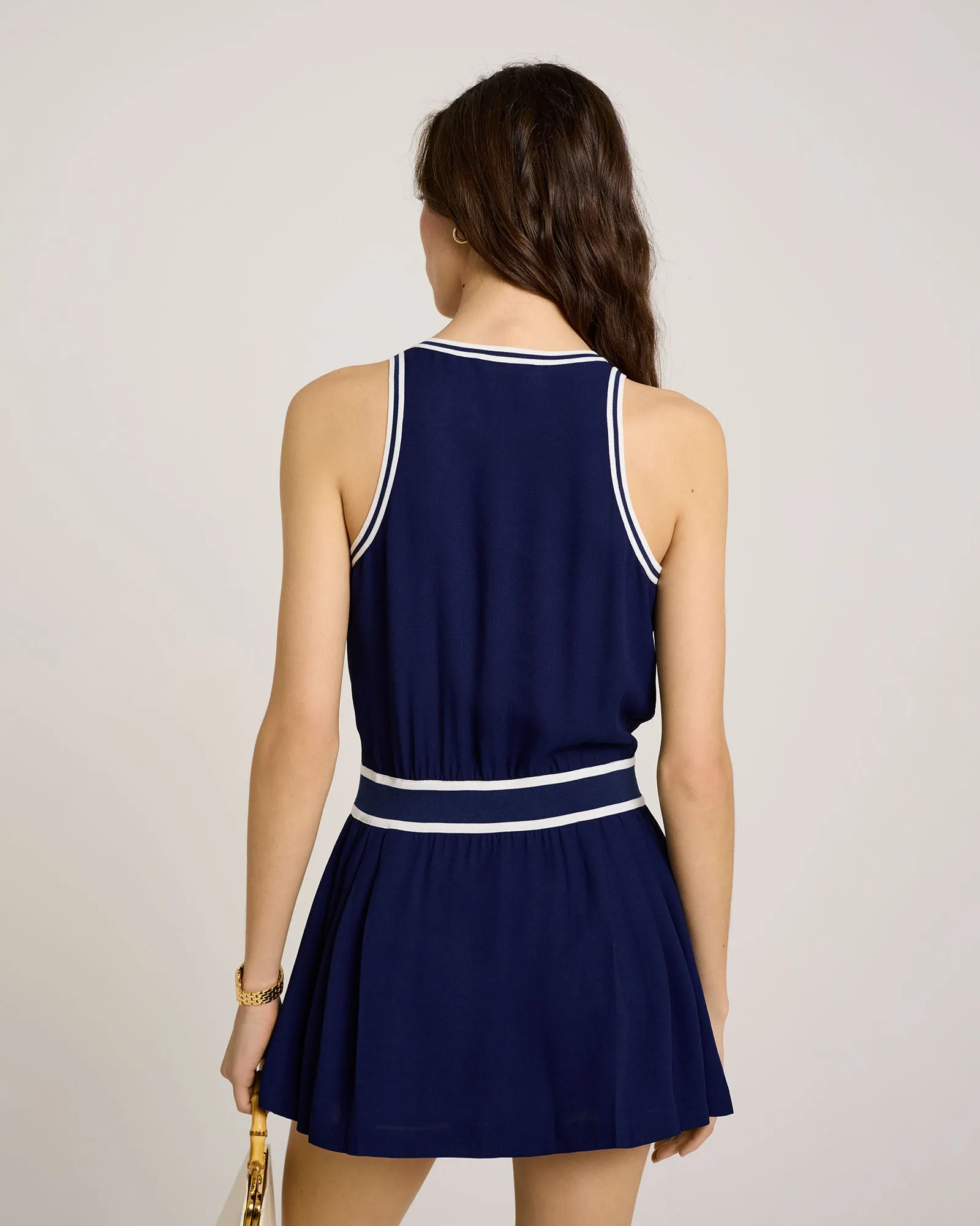 SRC Phoebe Dress - Navy/White