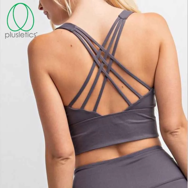 Strappy Criss Cross Back Bralette & Mesh Side Leggings