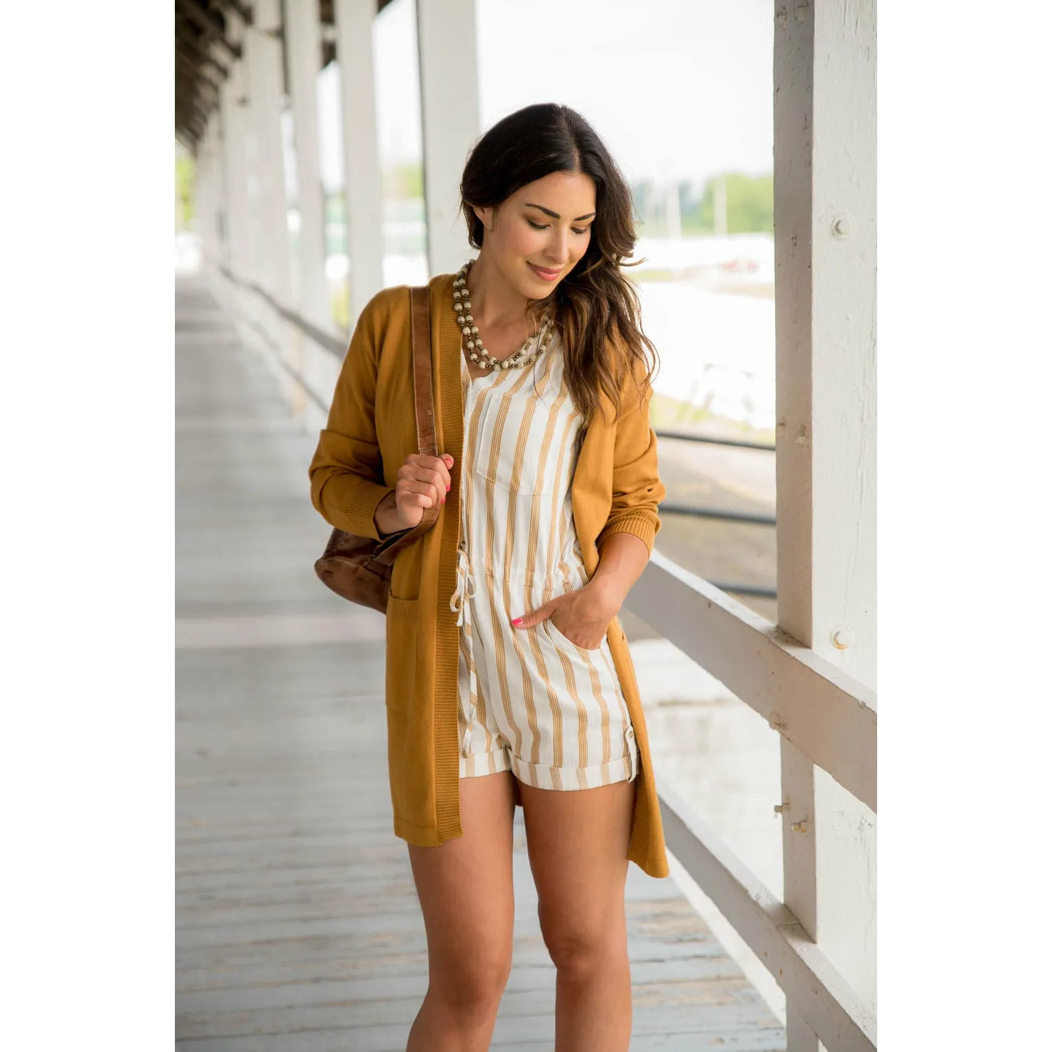 Striped Pocket Romper