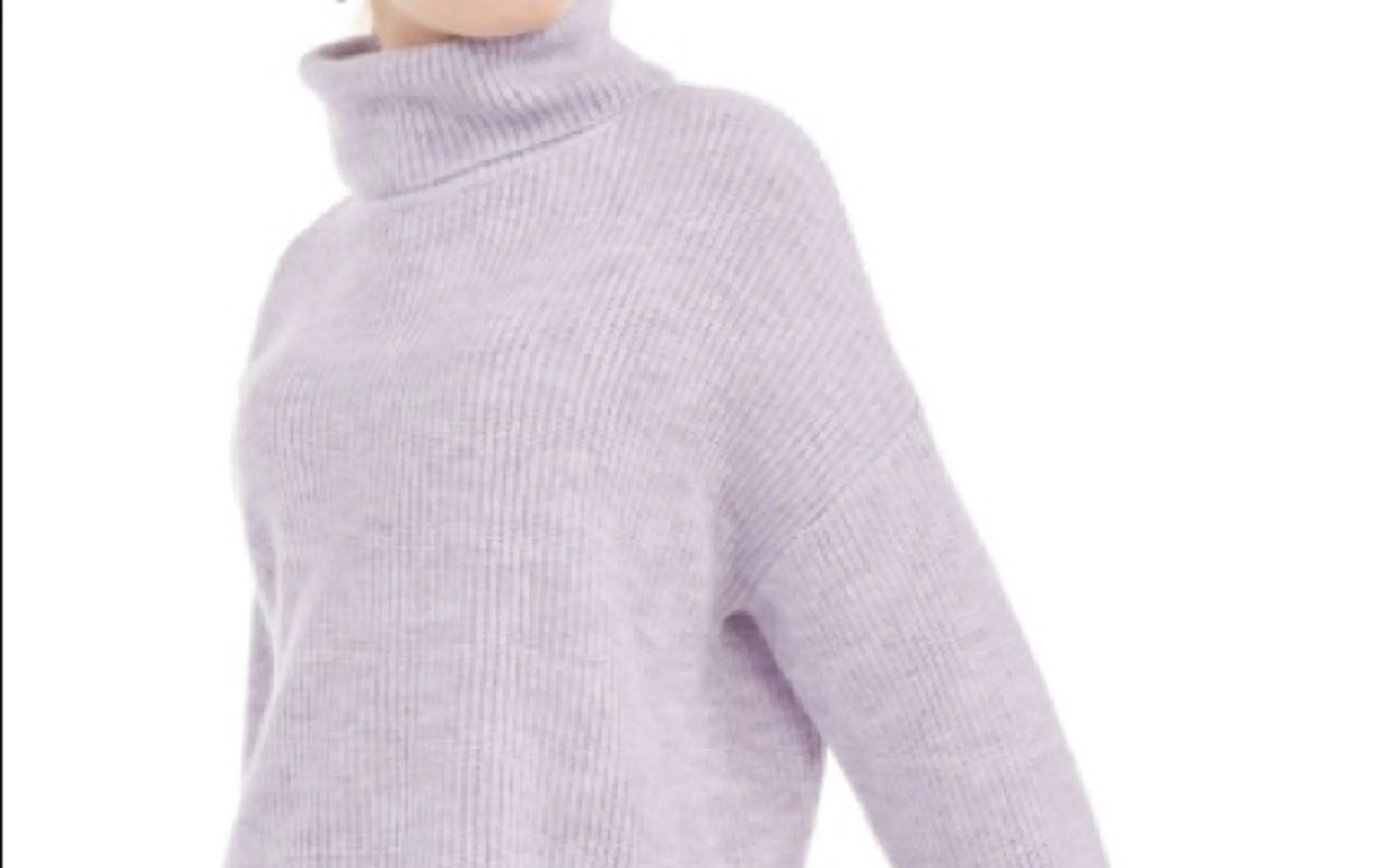 Sun   Moon Women's Boxy Turtleneck Sweater Purple Size Extra Large