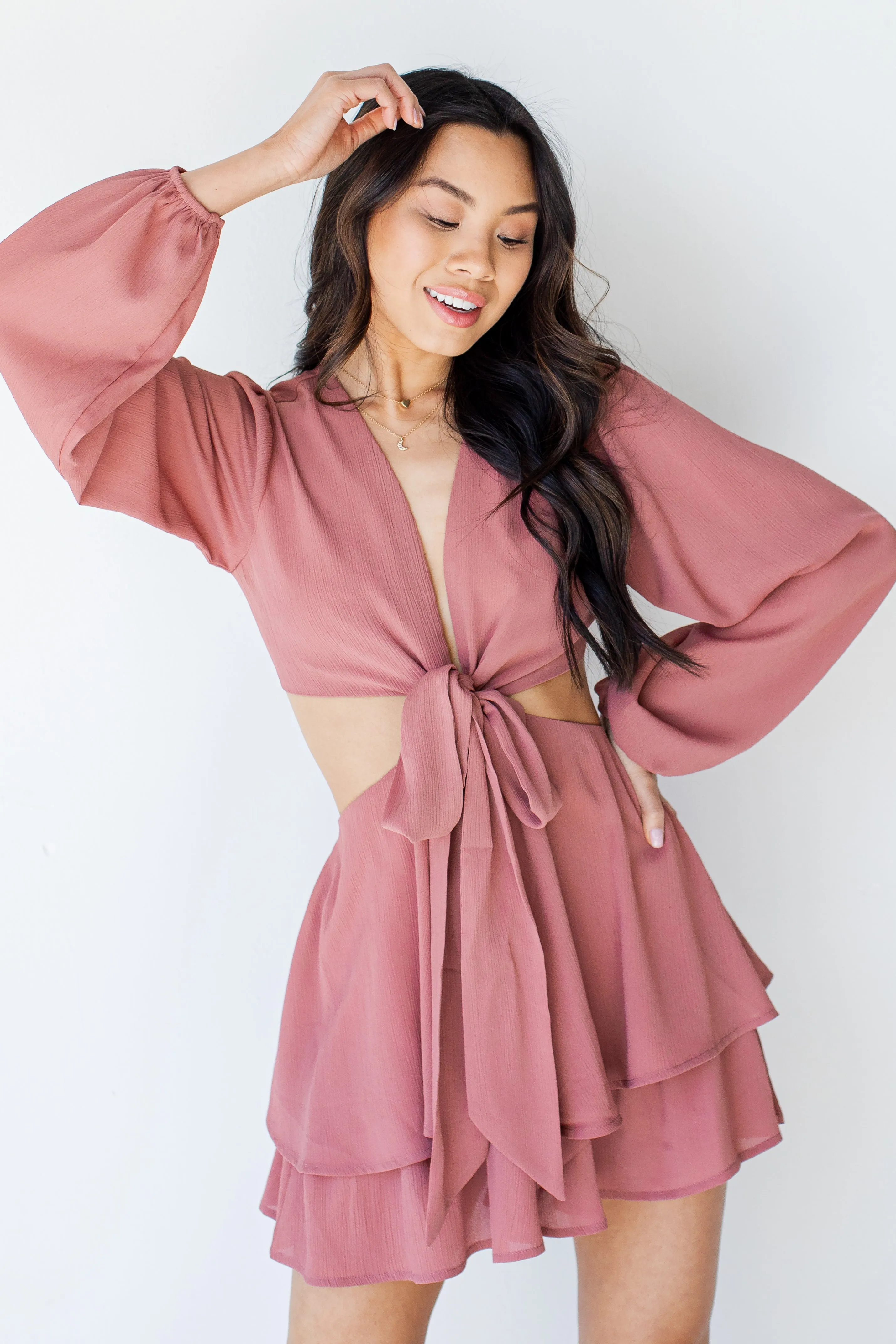 Sweet Talk Ruffled Cutout Romper