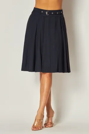 Tabitha Pinstripe Pleated Midi Skirt