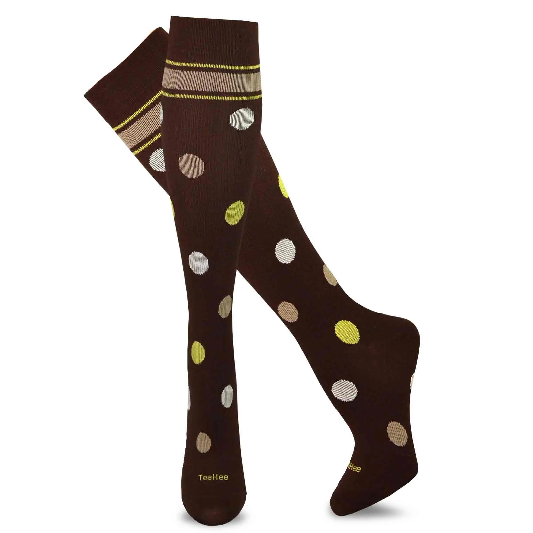 TeeHee Socks Unisex Compression Microfiber Knee High Pattern Large 3-Pack (12023)