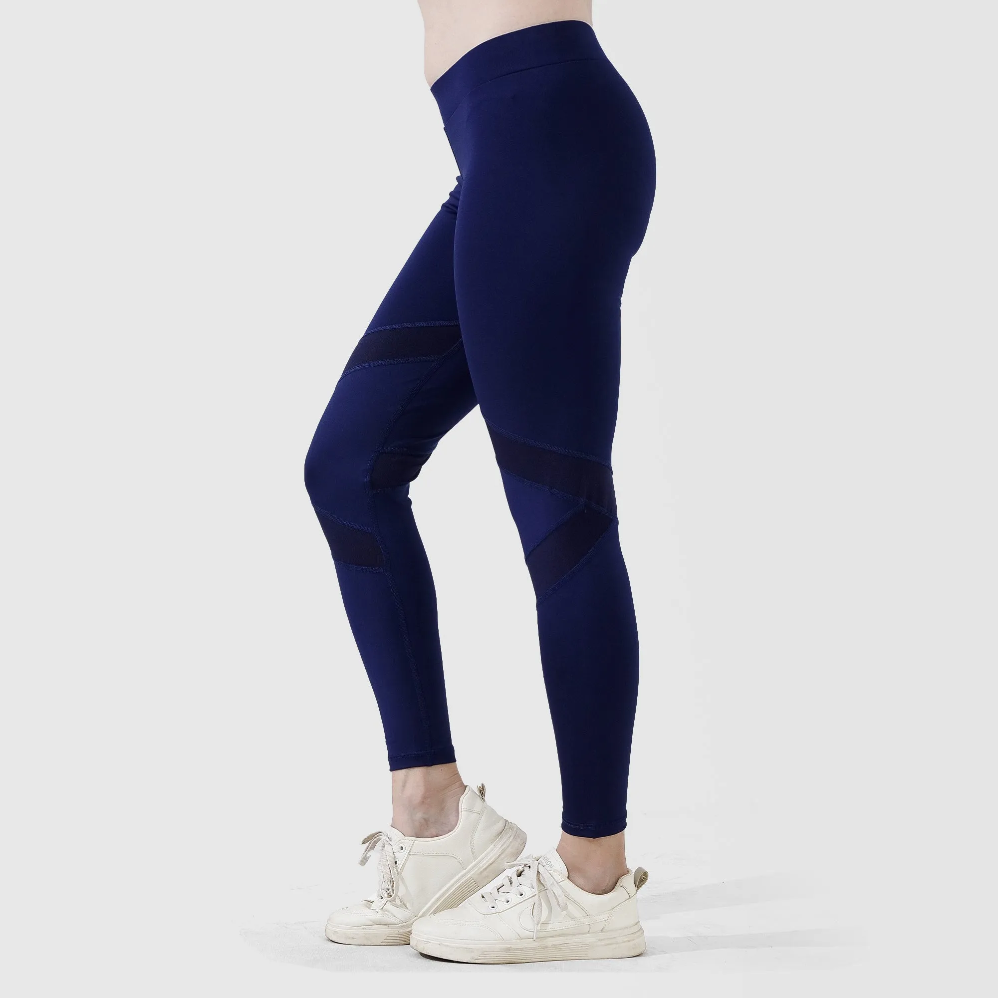 Tf-Navy Leggings With Net Panels