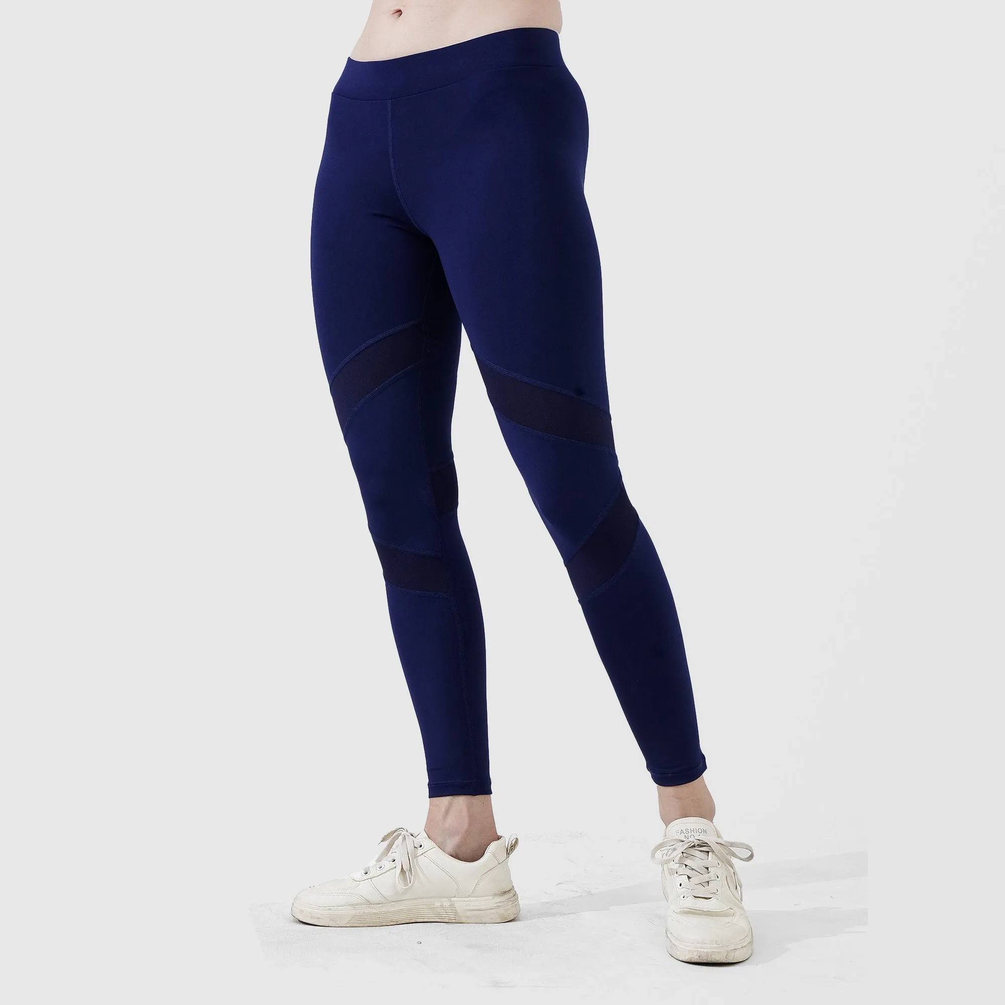 Tf-Navy Leggings With Net Panels