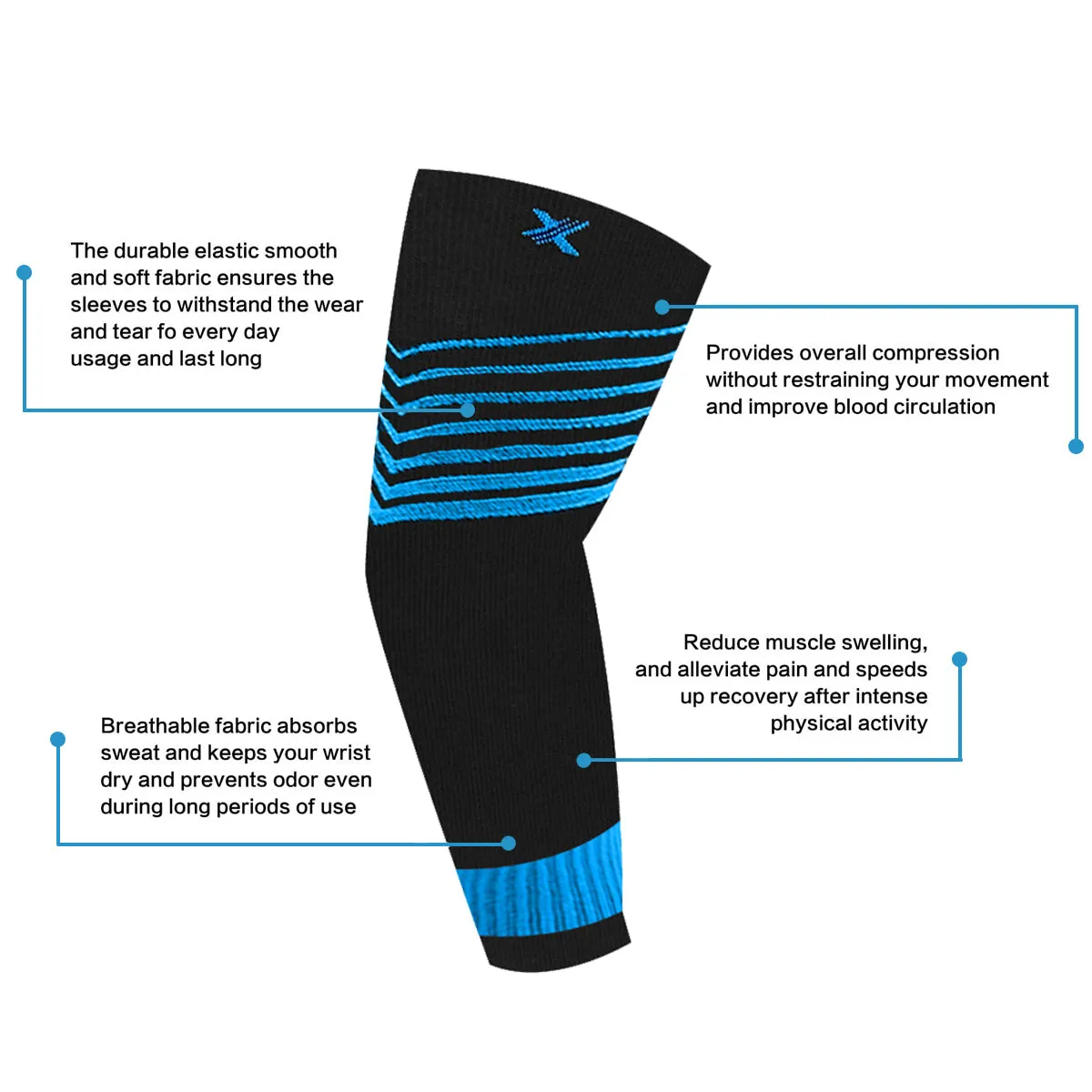 Ultra V-Striped Compression Elbow Sleeves (1-Pair)