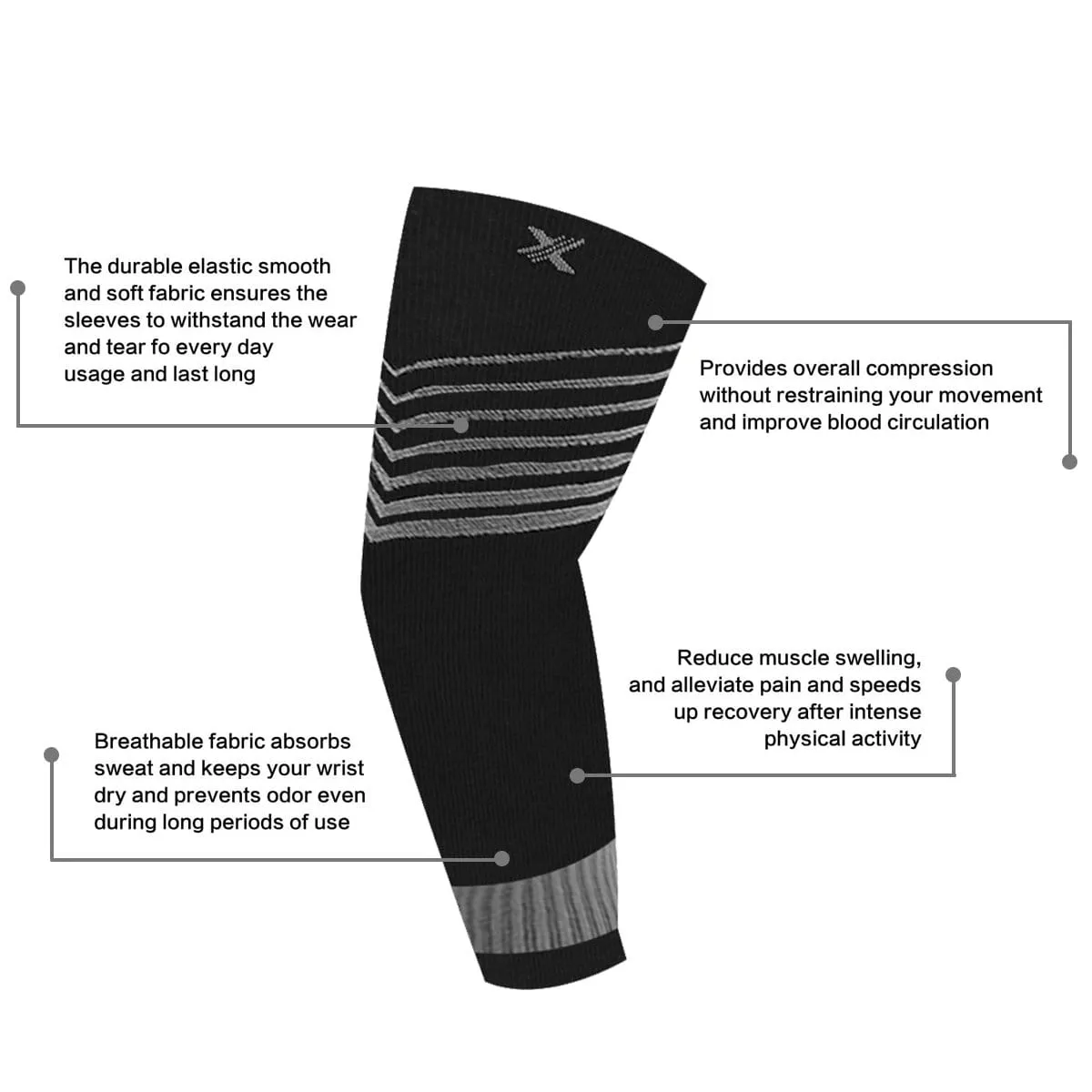 Ultra V-Striped Compression Elbow Sleeves (1-Pair)