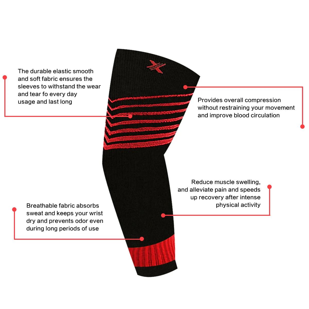 Ultra V-Striped Compression Elbow Sleeves (1-Pair)