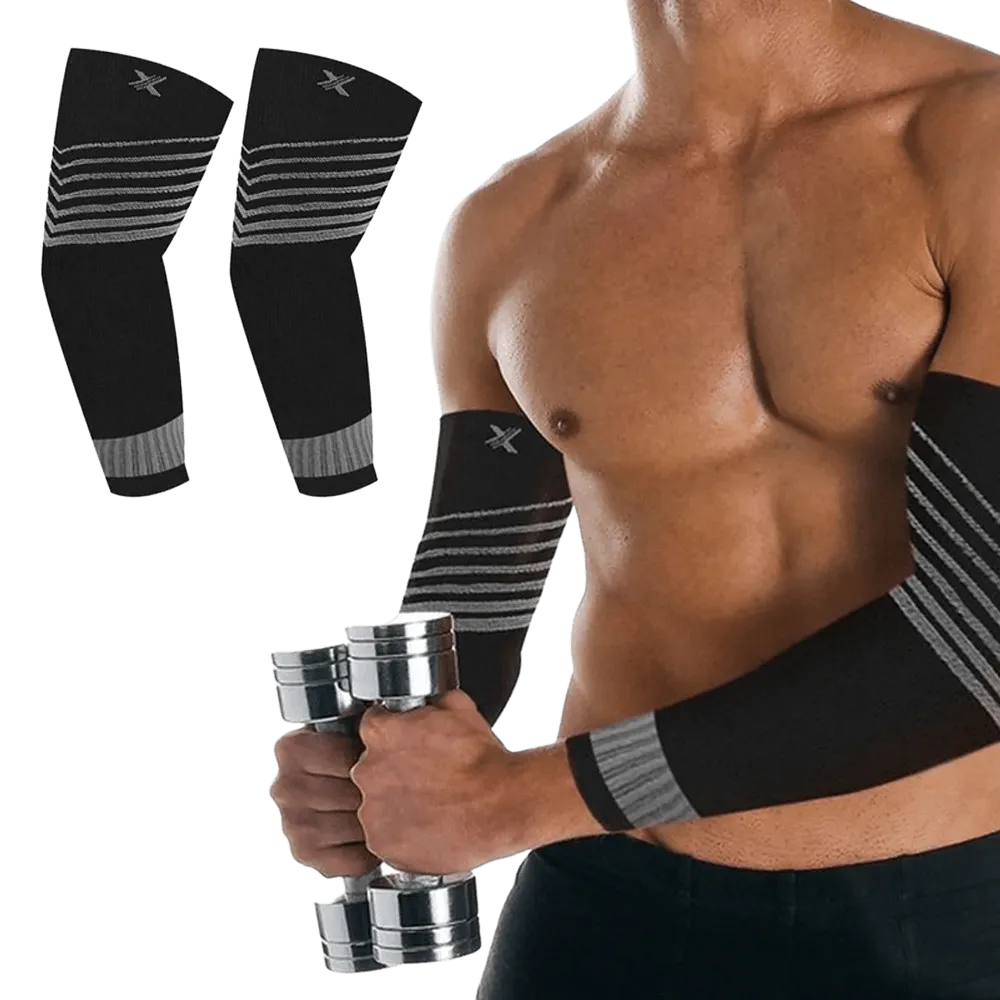 Ultra V-Striped Compression Elbow Sleeves (1-Pair)