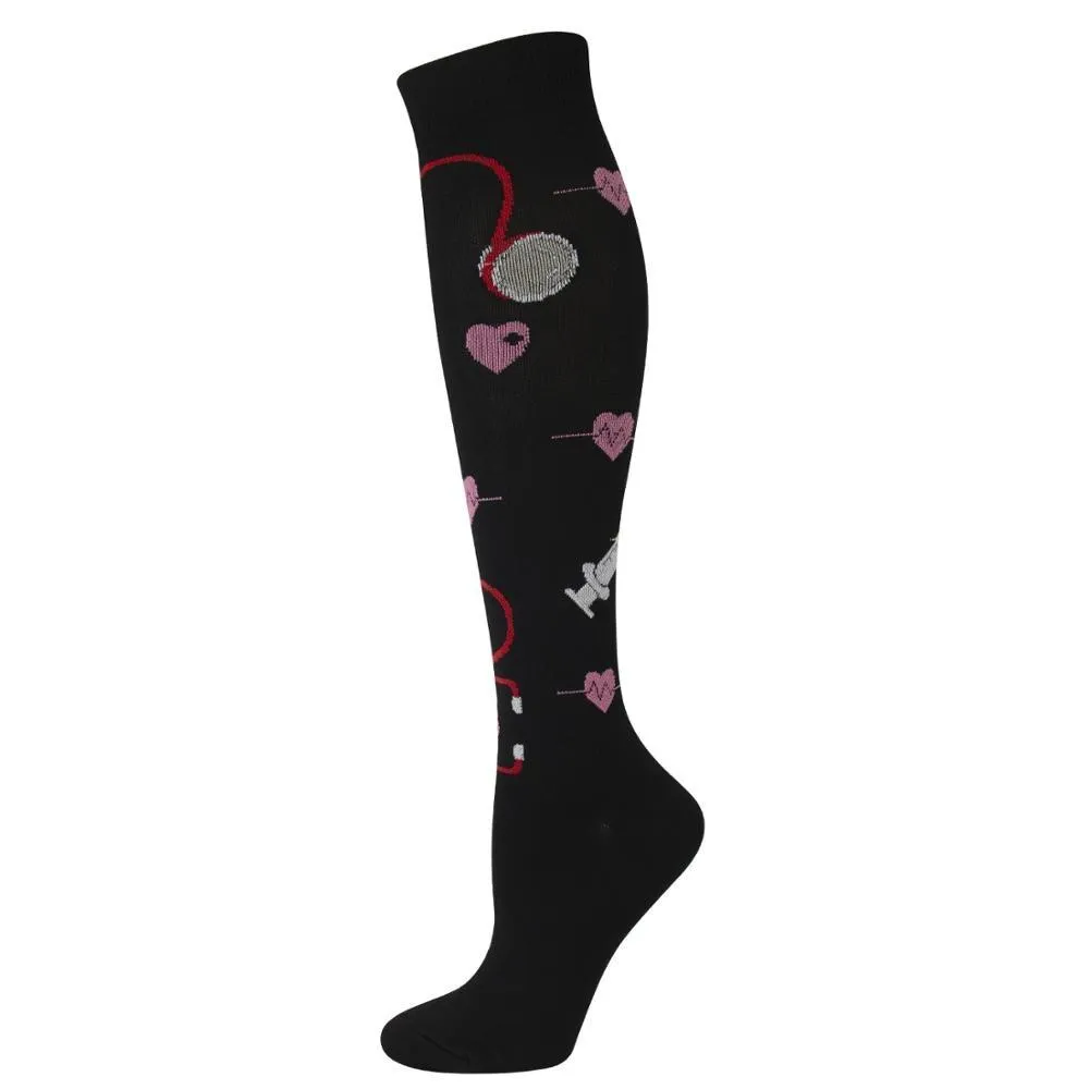 Unisex Multi Colour Happy Compression Stockings