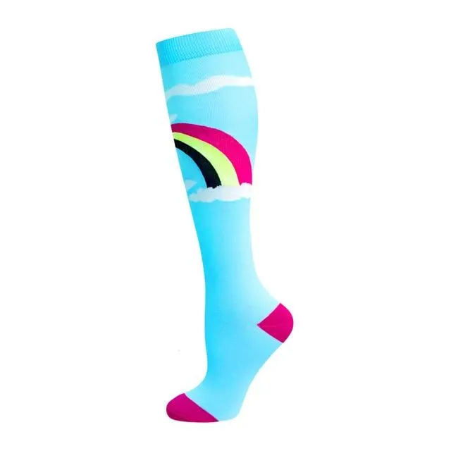 Unisex Multi Colour Happy Compression Stockings