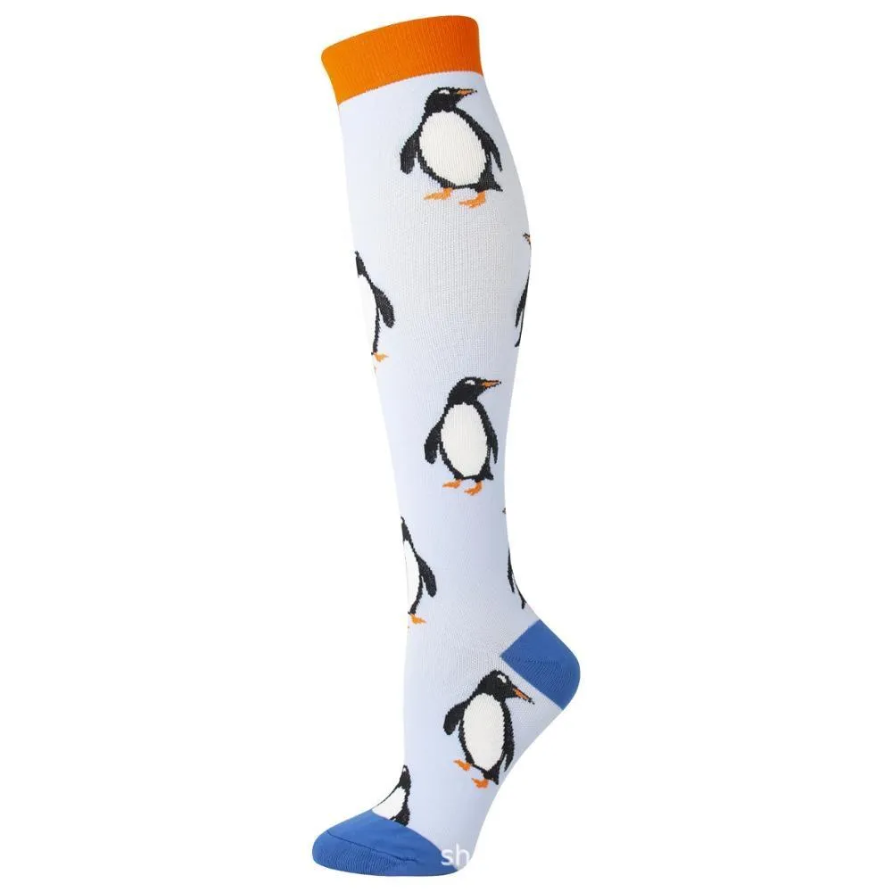 Unisex Multi Colour Happy Compression Stockings