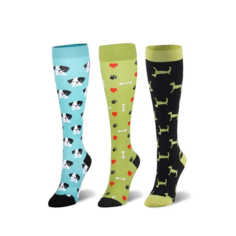 Unisex Multi Colour Happy Compression Stockings