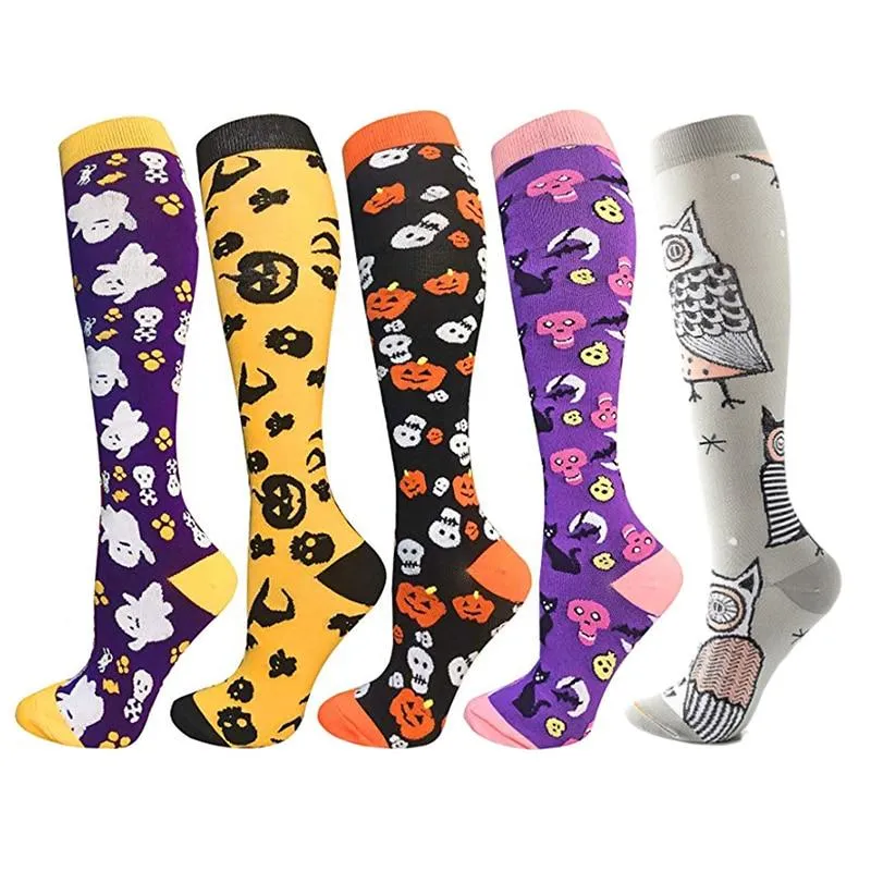 Unisex Multi Colour Happy Compression Stockings