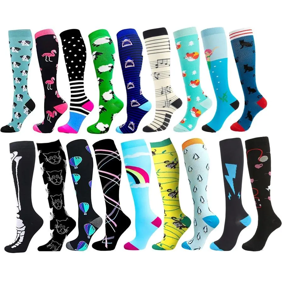 Unisex Multi Colour Happy Compression Stockings