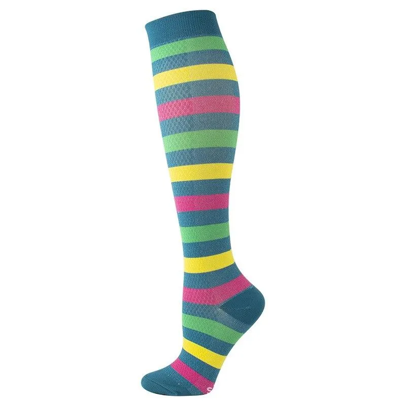 Unisex Multi Colour Happy Compression Stockings