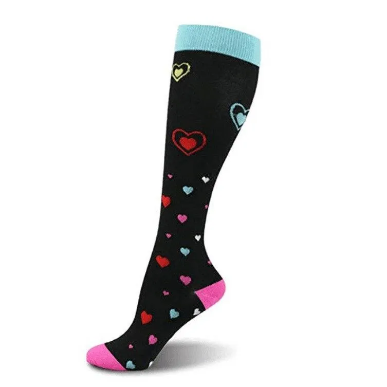 Unisex Multi Colour Happy Compression Stockings