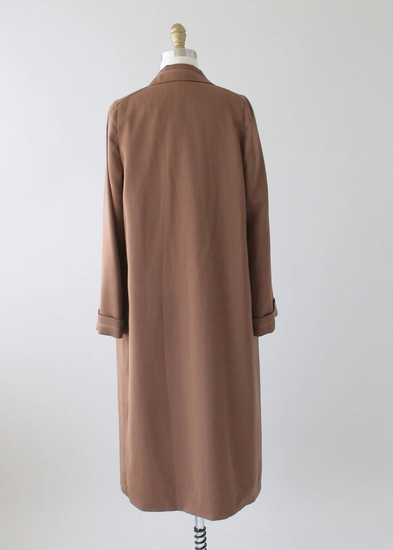 Vintage 1920s Brown Silk Day Dress with Duster Coat