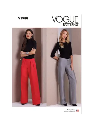 Voguepattern V1988 Misses' Skirt/Pants