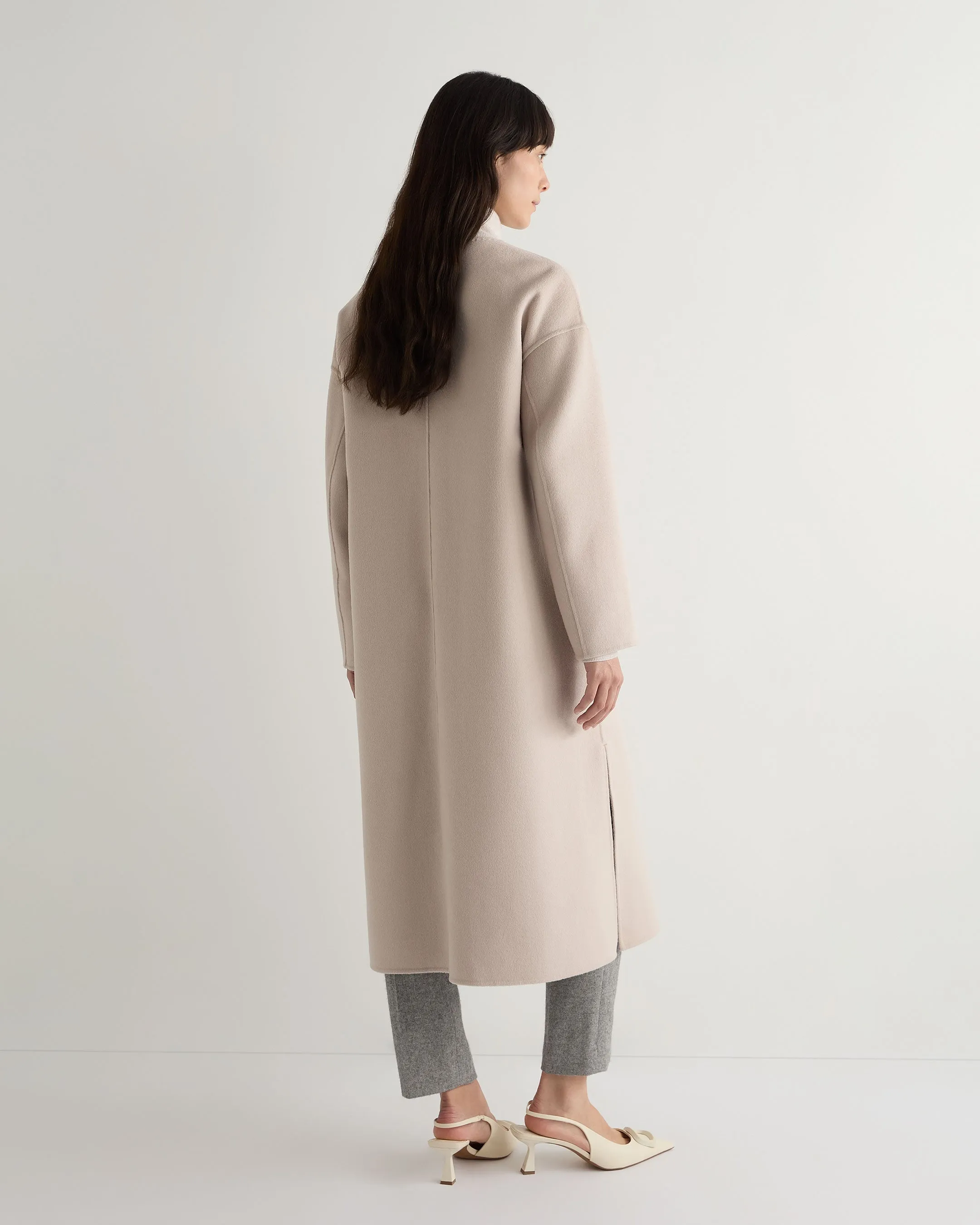 Women's Dylan Round Neck Coat Snow Grey