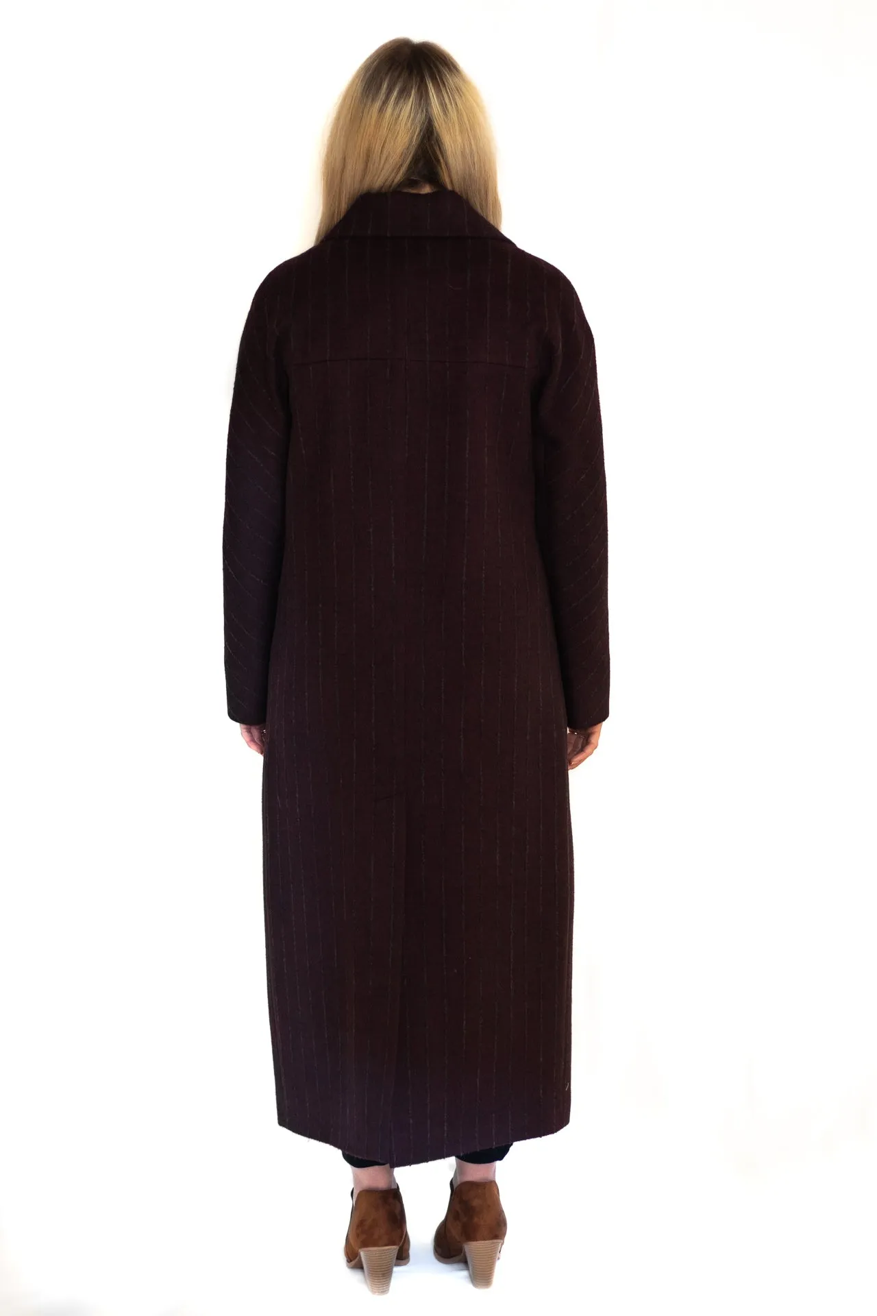 Wool & Cashmere Coat Navy & Bordo