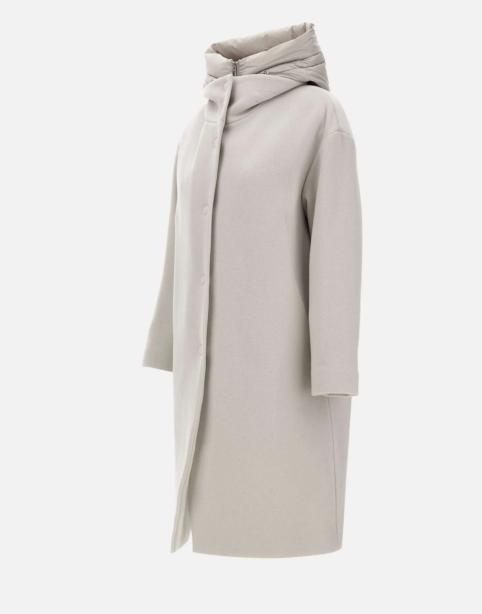 Wool and Cashmere Ice Coat with Bib