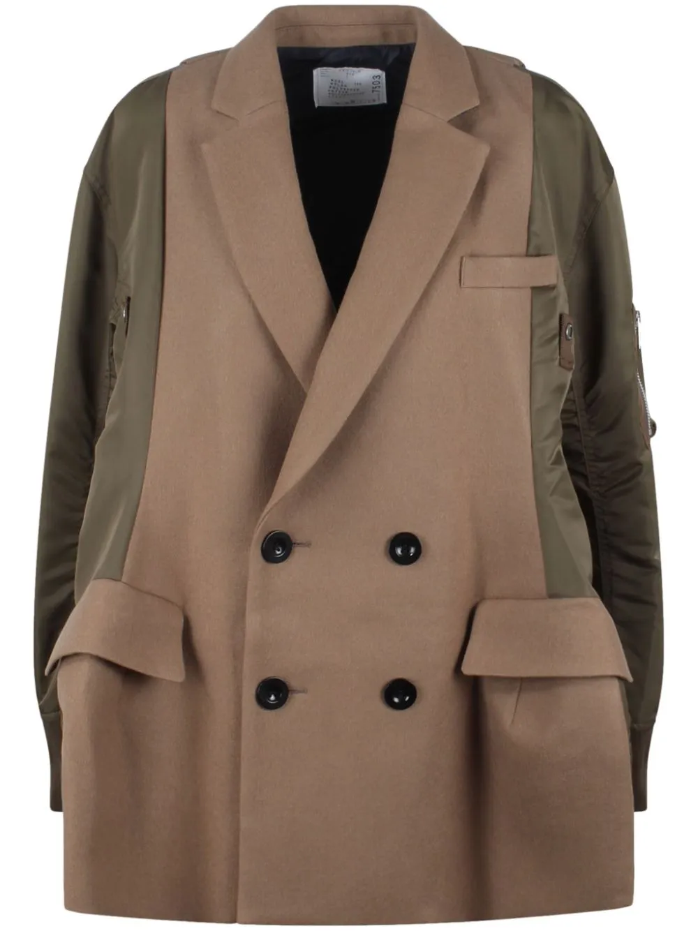 Wool Melton Nylon Twill Quil Coat