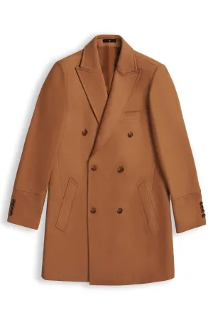 WOOLEN LONG COAT DOUBLE BREASTED MUSTARD