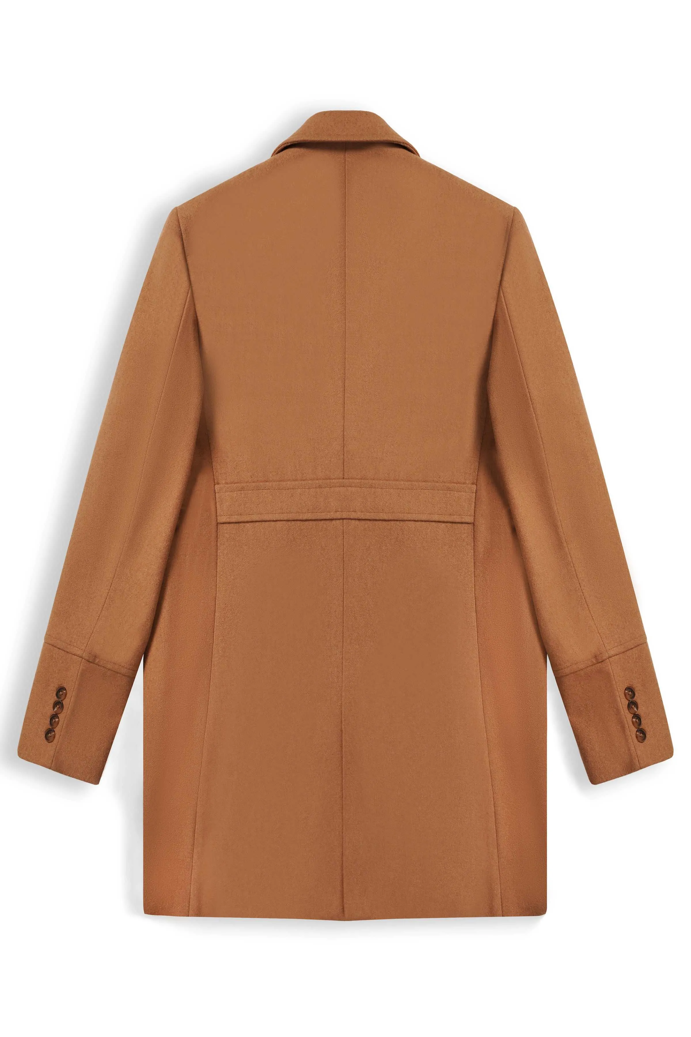 WOOLEN LONG COAT DOUBLE BREASTED MUSTARD